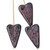 Heart Shape Leaf Pressed Czech Glass Beads - Lavender & Black