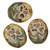 Shamrock Clover Oval Czech Glass Beads - Clear Amber Color With Gray