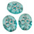 Shamrock Clover Oval Czech Glass Beads - Clear Turquoise w/ Silver Wash