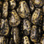 Flat Teardrop Shaped Pressed Czech Glass Beads w/ Dotted Edges - Black w/ Gold Wash