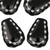 Flat Teardrop Shaped Pressed Czech Glass Beads w/ Dotted Edges - Black & Silver Flat Teardrop Shaped Pressed Czech Glass Beads w/ Dotted Edges - Black & Silver