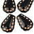 Flat Teardrop Shaped Pressed Czech Glass Beads w/ Dotted Edges - Black & Copper