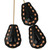 Flat Teardrop Shaped Pressed Czech Glass Beads w/ Dotted Edges - Black & Copper