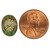 Kiwi Fruit Shaped Pressed Czech Glass Beads - Clear Green Brown w/ Gold Wash