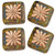 Starburst Square Czech Glass Beads - Olive Green & Gray w/ Copper Wash