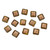 Starburst Square Czech Glass Beads - Olive Green & Gray w/ Copper Wash