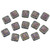 Starburst Square Czech Glass Beads -Blue & Gold w/ Purple Wash