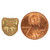 Cat Head Czech Glass Beads - Tan w/ Gold Wash