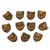 Cat Head Czech Glass Beads - Brown