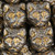 Cat Head Czech Glass Beads - Maroon & Gold w/ Silver Wash