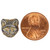 Cat Head Czech Glass Beads - Maroon & Gold w/ Silver Wash