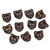 Cat Head Czech Glass Beads - Matte Black w/ Multi Colors