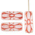 Floral Motif Pressed Czech Glass Beads 6 Pcs 8x20mm - White w/ Red