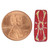 Floral Motif Pressed Czech Glass Beads 6 Pcs 8x20mm - Raspberry w/ Iridescent Wash