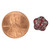 Flower Pressed Czech Glass Beads 13 Pcs 10mm - Translucent Red w/ Gray Wash