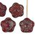 Flower Pressed Czech Glass Beads 13 Pcs 10mm - Translucent Red w/ Gray Wash