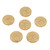 Coin Trio Boho Flower Czech Glass Beads 21mm 6 Pcs - Beige w/ Gold