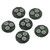 Coin Trio Boho Flower Czech Glass Beads 21mm 6 Pcs - Matte Gray Green w/ Silver