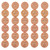 Coin Trio Boho Flower Czech Glass Beads 21mm 6 Pcs - Peach w/ Copper