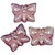 Butterfly Pressed Czech Glass Beads 10 pcs 15x12mm - Iridescent Metallic Pink