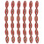 Oval Flower Pressed Czech Glass Beads 10x20mm 6 pcs - Clear Red & Metallic Mint Green