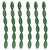 Oval Flower Pressed Czech Glass Beads 10x20mm 6 pcs - Clear Pine Green w/ Silver