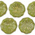 5-Petal Hibiscus Flower Czech Glass Beads 14mm 9 Pcs - Green Yellow w/ Gold Wash