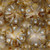 Folklore Flower Czech Glass Beads 11mm 11 Pcs - Cream w/ Brown Mottling And Silver Accents