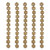 Folklore Flower Czech Glass Beads 11mm 11 Pcs - Cream w/ Brown Mottling And Silver Accents