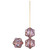 Folklore Flower Czech Glass Beads 11mm 11 Pcs - Transparent Purple w/ Gold Wash