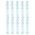 Folklore Flower Czech Glass Beads 11mm 11 Pcs - White w/ Baby Blue  Accent