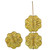 Daisy Flower Czech Glass Beads 18mm 7pc-Translucent Golden