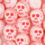 Skull Pressed Czech Glass Beads - White w/ Red Wash