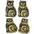 Cat Pressed Czech Glass Beads 8 Pcs 17x11mm - Black w/ Gold Wash