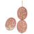 Oval w/ Flower Czech Glass Beads 21x16mm 6 Pcs - Pink w/ Gold Wash