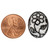 Oval w/ Flower Czech Glass Beads - Black w/ Silver Wash