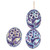 Oval w/ Flower Czech Glass Beads - Clear Purple w/ Metallic AB