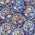 Oval w/ Flower Czech Glass Beads - Clear Purple w/ Metallic AB