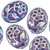 Oval w/ Flower Czech Glass Beads - Clear Purple w/ Metallic AB