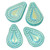 Filigree Teardrop Czech Glass Beads - Turquoise AB