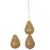 Filigree Teardrop Czech Glass Beads 14x10mm 8 Pcs - Metallic Peanut Brown