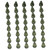 Filigree Teardrop Czech Glass Beads 14x10mm 8 Pcs - Metallic Green