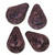 Filigree Teardrop Czech Glass Beads - Metallic Purple