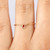 14K Gold Filled Chevron Ring w/CZ Size 6-Red