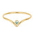 14K Gold Filled Chevron Ring w/CZ Size 6- Aqua Blue