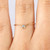 14K Gold Filled Chevron Ring w/CZ Size 6- Aqua Blue