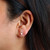 14K Gold Filled 4mm White Crystal Simulated Pearl Post - 1 Pair