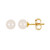 14K Gold Filled 4mm White Crystal Simulated Pearl Post - 1 Pair