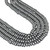 Rondelle Crystal Glass Pearls 6mm- Charcoal Gray