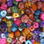 Dyed Hammer Square-Cut Shell 6mm-Multicolored